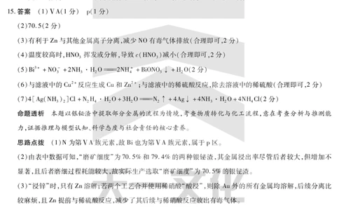 皖豫名校联盟2024-2025学年高三4月份检测化学详答_2025年4月_250423安徽省天一大联考皖豫名校联盟2024-2025学年高三4月份检测（全科）_皖豫名校联盟2024-2025学年高三4月份检测化学
