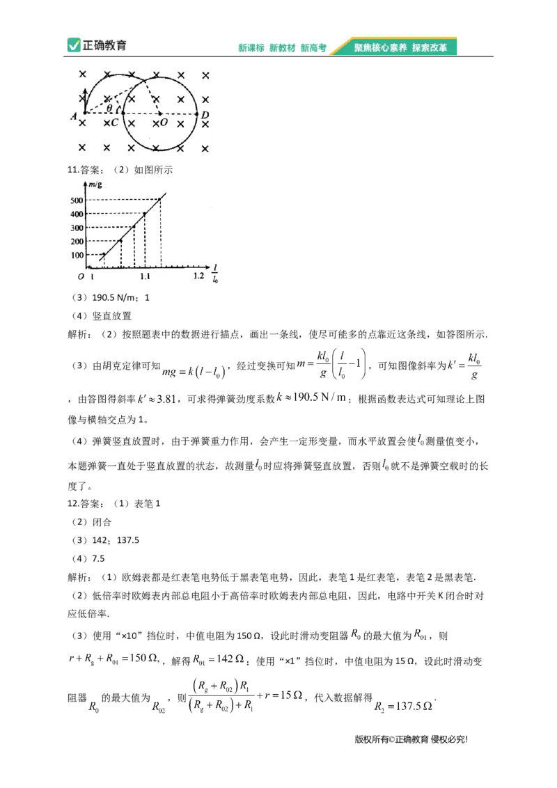2023届新高考物理金榜猜题卷河北专版_2023高考押题卷_正确教育金榜猜题卷_（新高考）正确教育丨金榜猜题卷_新高考物理
