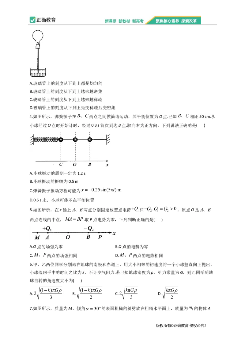2023届新高考物理金榜猜题卷河北专版_2023高考押题卷_正确教育金榜猜题卷_（新高考）正确教育丨金榜猜题卷_新高考物理