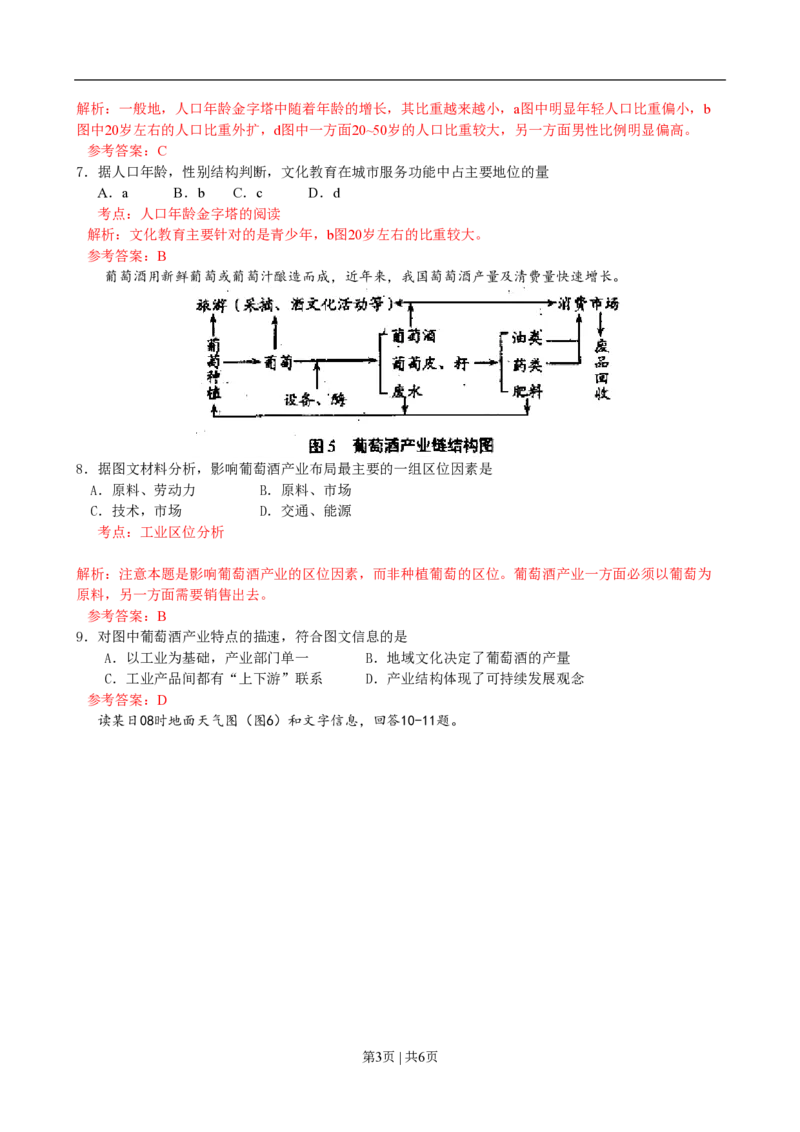 2009年高考地理试卷（天津）（解析卷）_地理历年高考真题_新&middot;PDF版2008-2025&middot;高考地理真题_地理（按试卷类型分类）2008-2025_自主命题卷&middot;地理（2008-2025）_天津自主命题&middot;地理（2008-2024）