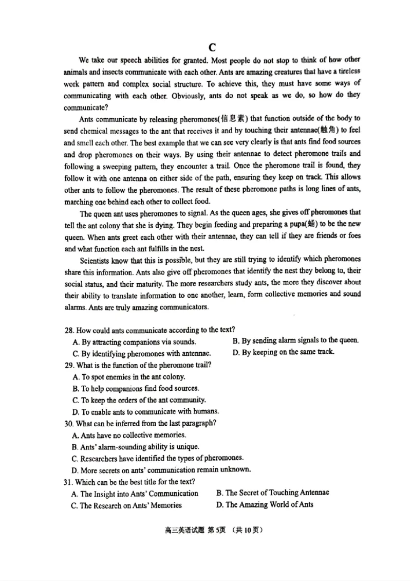 山东省淄博市2025届高三下学期3月模拟考试（淄博一模）英语_2025年3月_250309山东省淄博市、滨州市2025届高三下学期3月第一次模拟考试（全科）