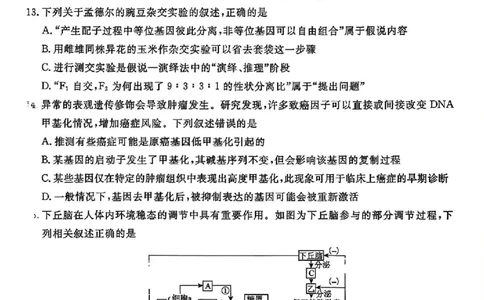 山西金科大联考2026届高三10月质量检测生物试题（含答案）_2025年10月_251010山西三重教育金科大联考2026届高三10月质量检测