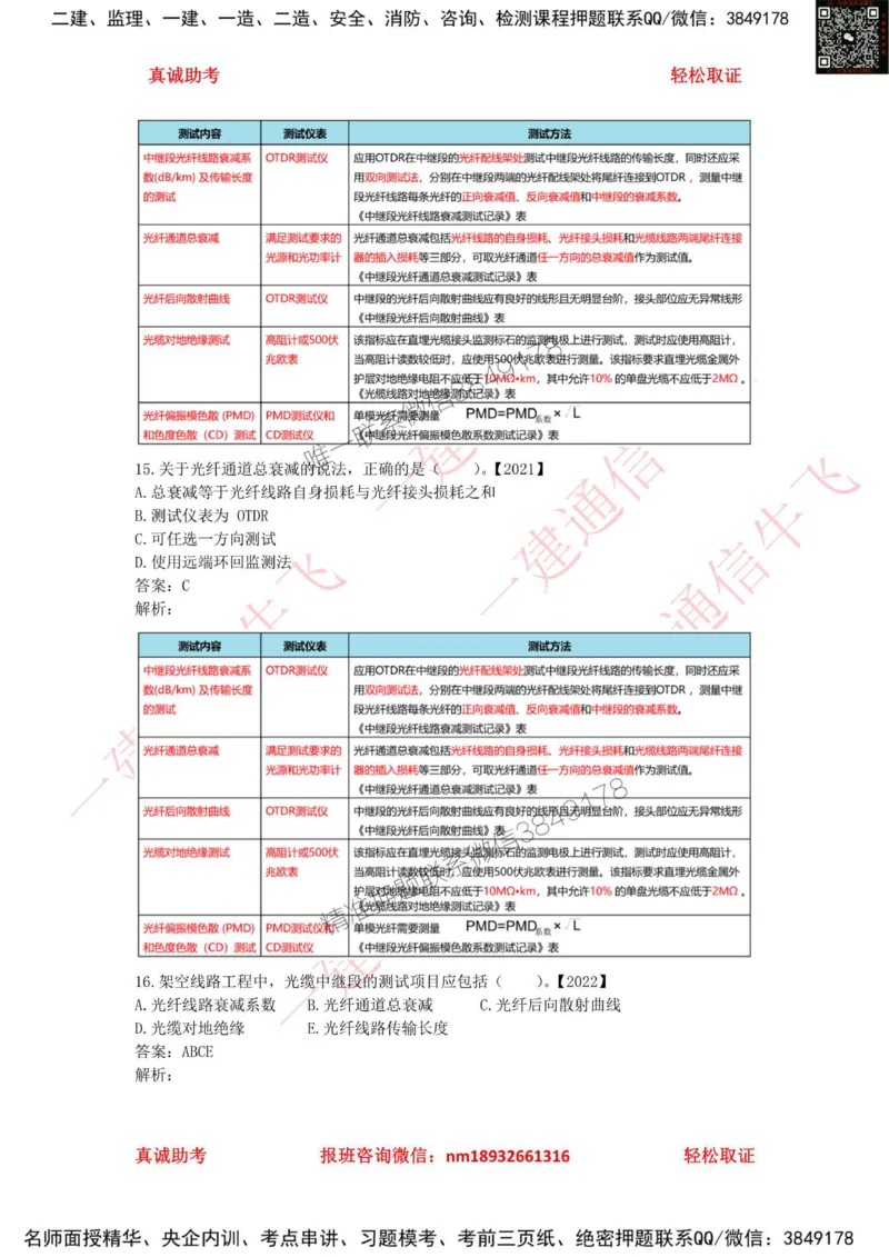 2.5.1精讲课后练习答案解析_2026年一级建造师_2026年一建通信_2025年一建通信SVIP_02-基础精讲✿高端面授✿深度强化_11-通信《直播精讲班》牛飞SMR推荐