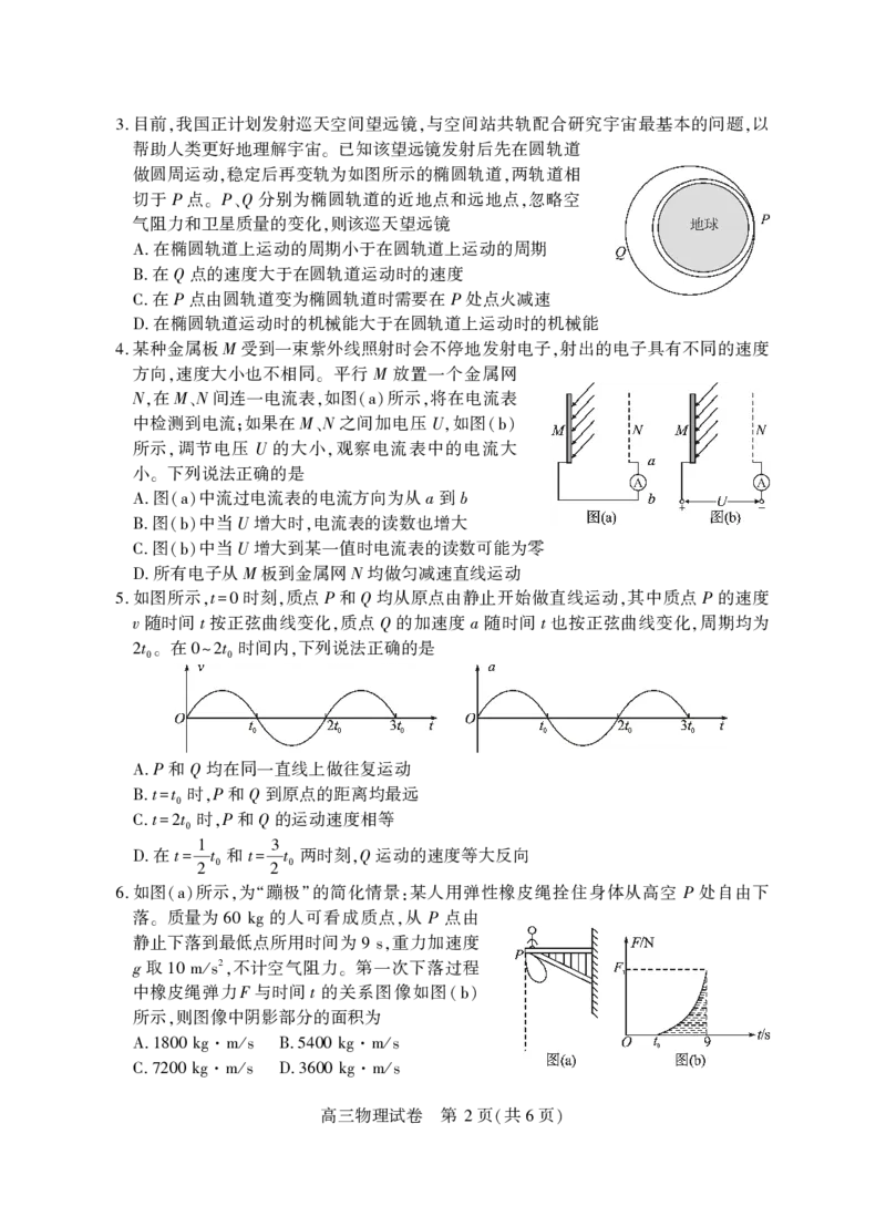 高三物理(1)_2025年3月_250313湖北省七市州高三年级2025年3月联合统一调研测试（全科）_物理