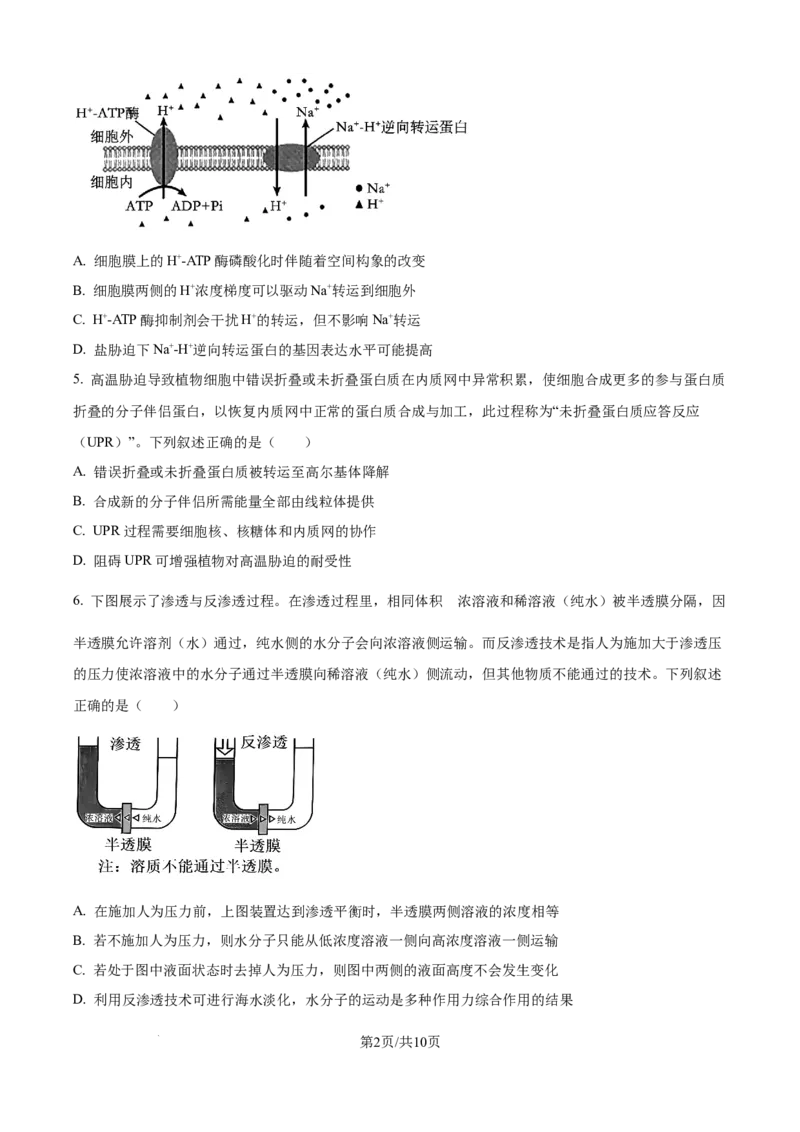 精品解析：黑龙江省哈尔滨师范大学附属中学2025-2026学年高三上学期期中考试生物试题（原卷版）_2025年11月
