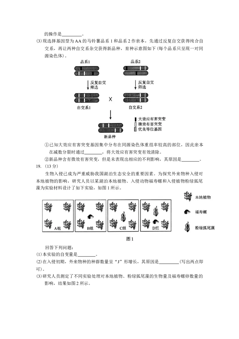 福建省部分地市2025届高中毕业班4月诊断性质量检测生物学试题（有答案）_2025年4月_250411福建省九市联考2024~2025学年高三年级第三次质量检测（全科）