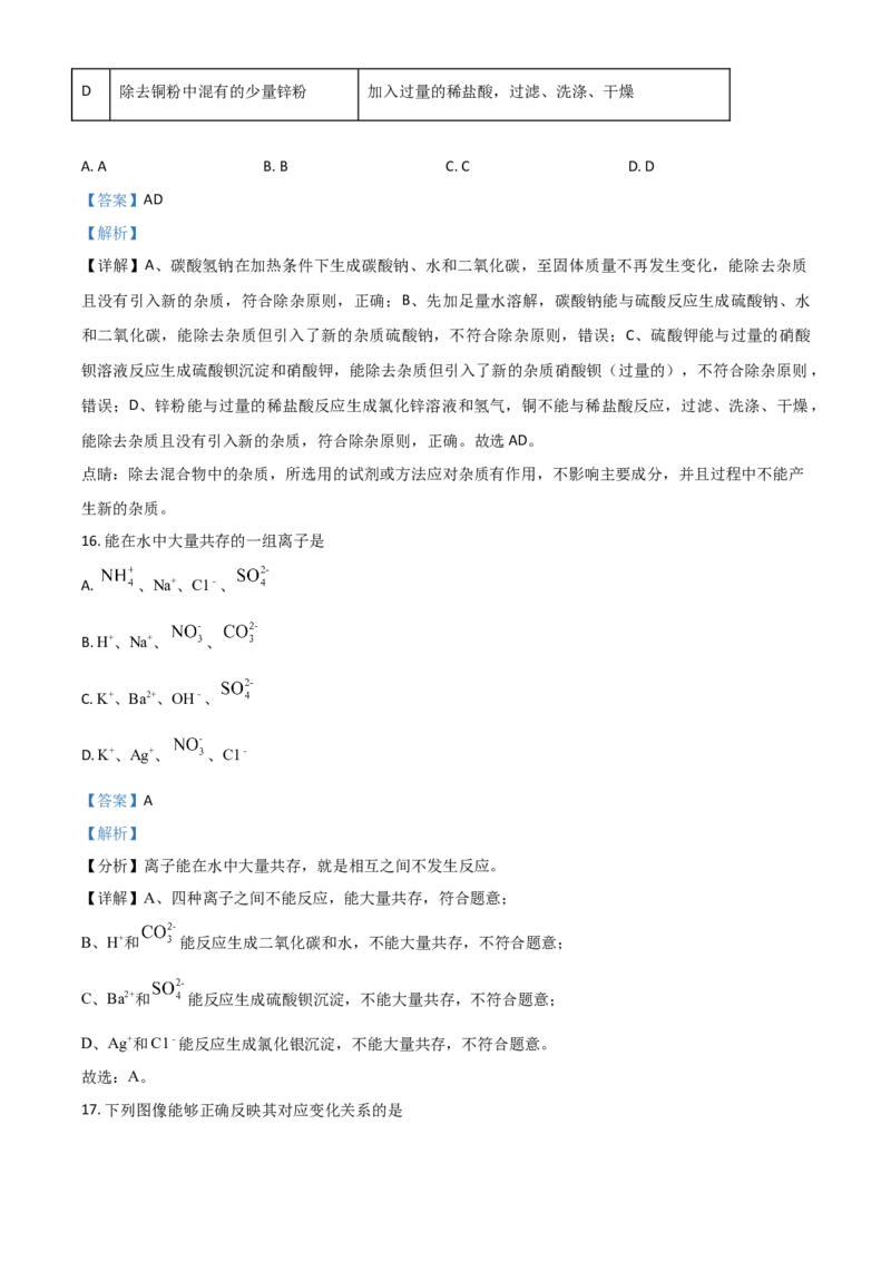 黑龙江省牡丹江、鸡西地区朝鲜族学校2021年中考化学试题（解析版）_中考真题_5.化学中考真题2015-2024年_2021年中考化学真题（83份）_朝鲜族化学
