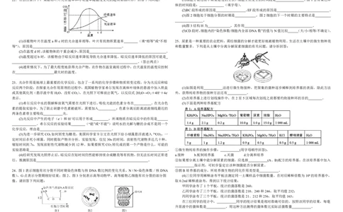 生物试题_2025年10月_251017黑龙江省哈尔滨师范大学附属中学2025-2026学年高三上学期10月月考_黑龙江省哈尔滨师范大学附属中学2025-2026学年高三上学期10月月考生物试题（含答案）
