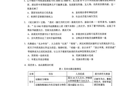 江苏省无锡市2024年秋季学期上学期高三期终教学质量调研测试历史试卷_2025年1月_250116江苏省无锡市2024年秋季学期高三期终教学质量调研测试（全科）
