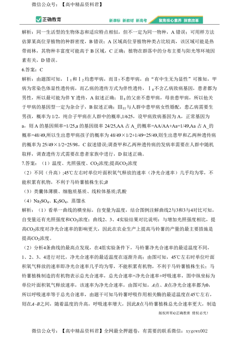2024届明日之星高考生物精英模拟卷河南版_2024高考押题卷_72024正确教育全系列_2024明日之星全系列_（新高考）2024《明日之星&middot;高考精英模拟卷》（九科全）各一套