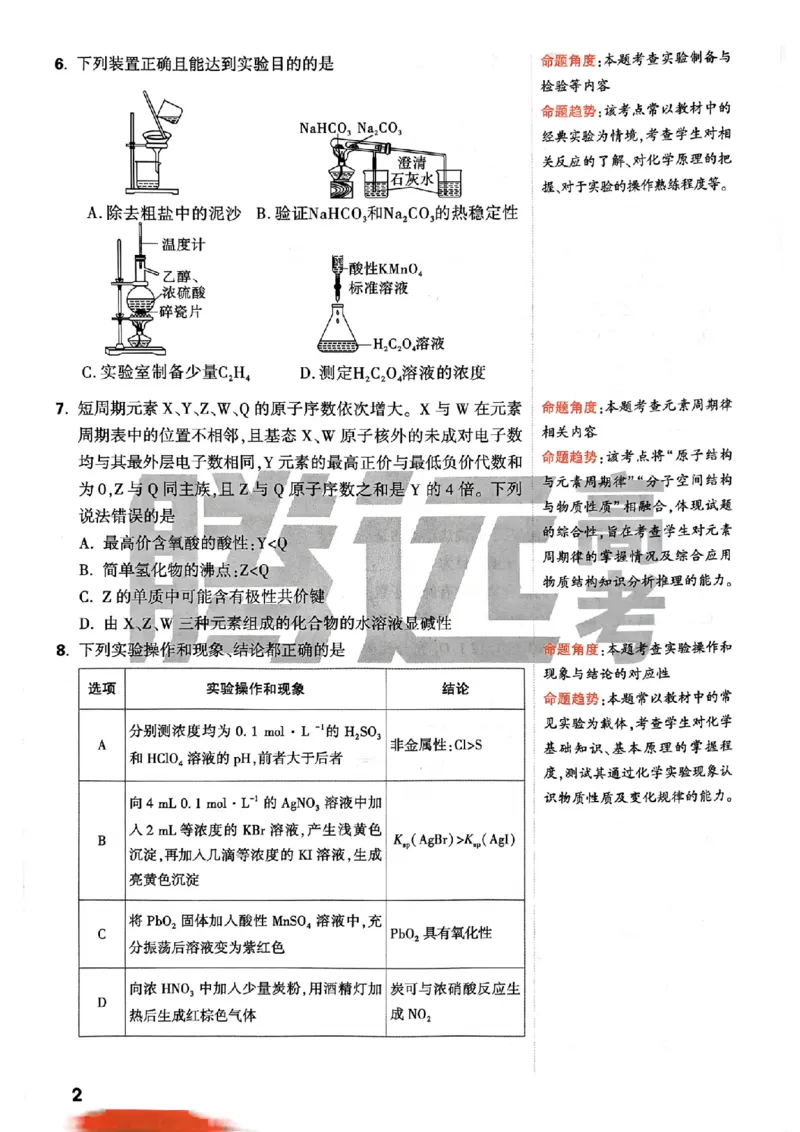 化学命题集+答案_2024高考押题卷_32024腾远黑白卷_2024腾远高考黑白卷（新课标卷）_命题集