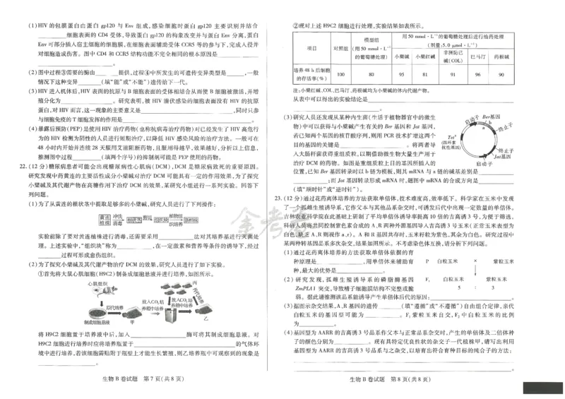 2024年天星 高考临考预测押题密卷 江苏专版 （生物）