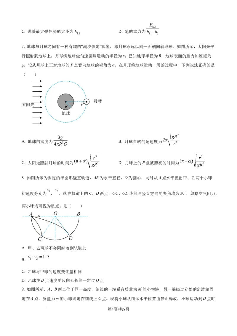 精品解析：辽宁省沈阳市东北育才学校等校2025-2026学年高三上学期联合考试物理试卷（原卷版）_2025年10月_12026年试卷教辅资源等多个文件