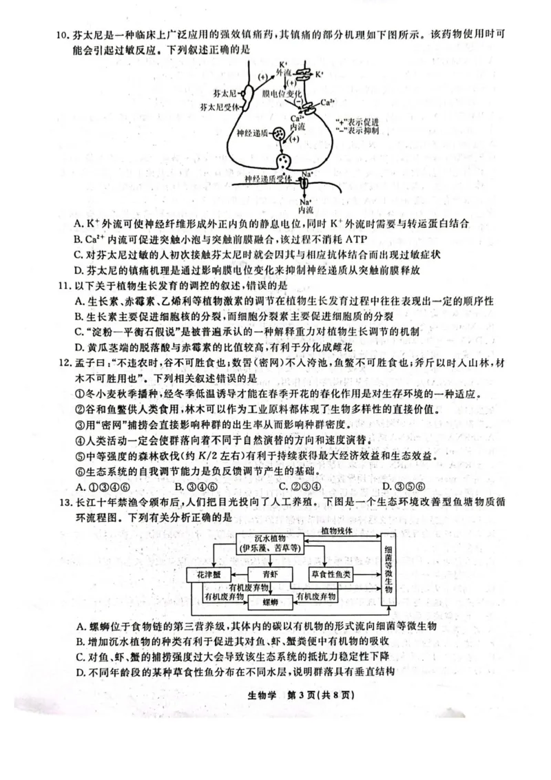 辽宁省名校联盟2024-2025学年高三上学期1月联合考试生物试题_2025年1月_250116辽宁省名校联盟2024-2025学年高三上学期1月份联合考试（全科）