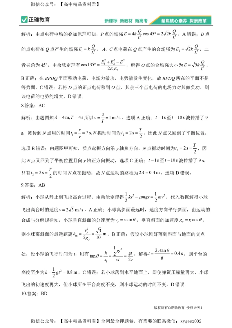 2024届明日之星高考物理精英模拟卷河北版_2024高考押题卷_72024正确教育全系列_2024明日之星全系列_（新高考）2024《明日之星&middot;高考精英模拟卷》（九科全）各一套