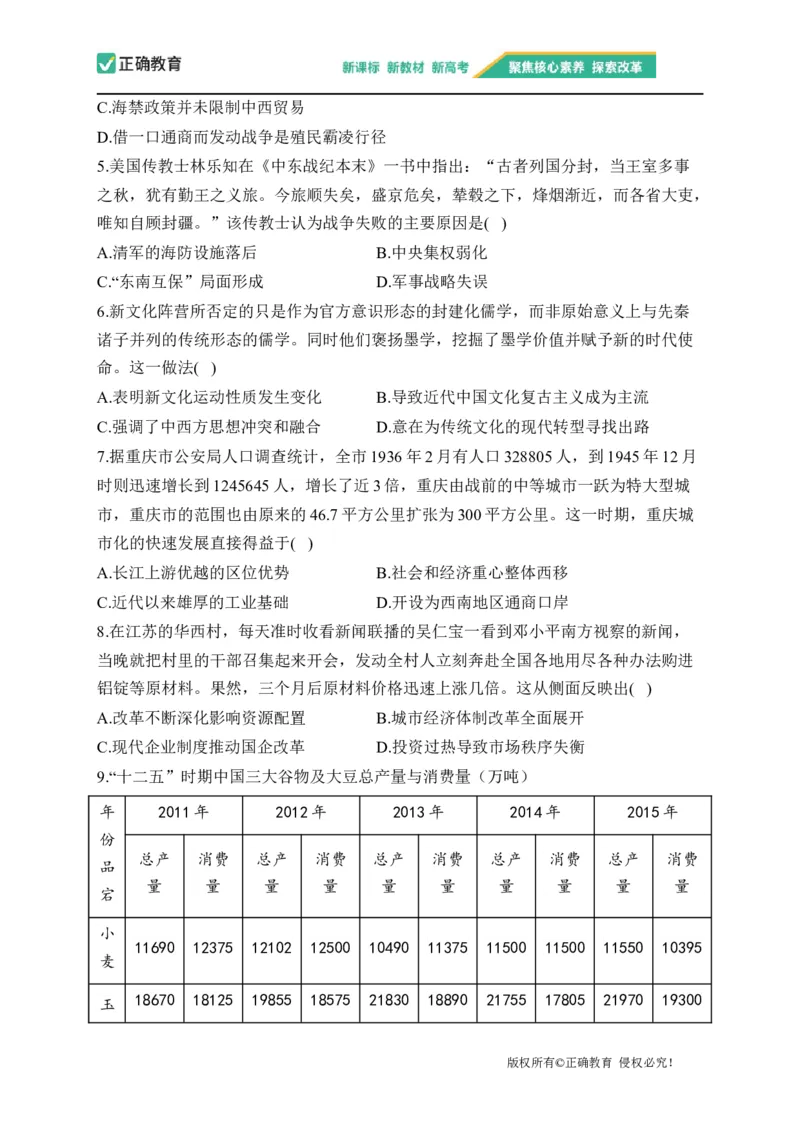 2023届新高考历史金榜猜题卷山东专版_2023高考押题卷_正确教育金榜猜题卷_（新高考）正确教育丨金榜猜题卷_新高考历史