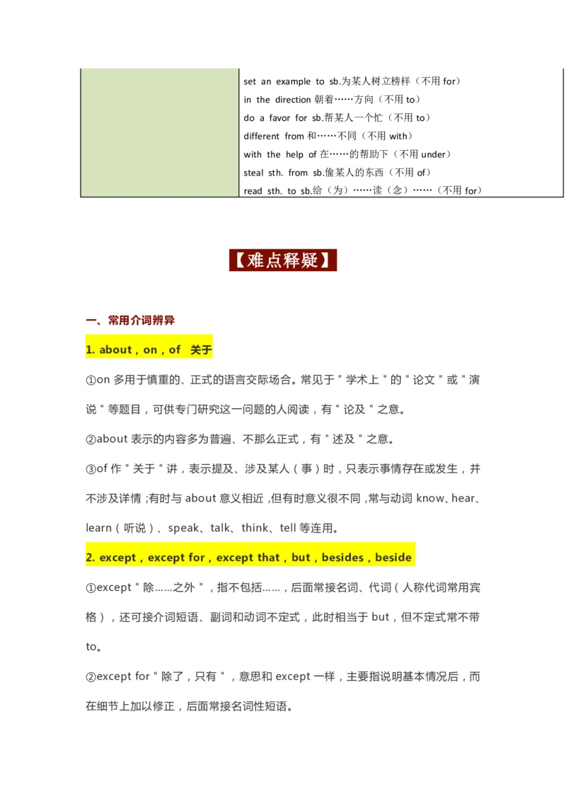 英语102语法干货丨高中英语介词、介词短语，考点梳理+易错点拨_S054高中英语备考必备学习资料包