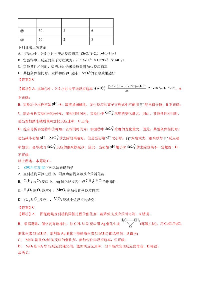 专题08化学反应速率与化学平衡-三年（2022-2024）高考化学真题分类汇编（全国通用）（教师卷）_近10年高考真题汇编（必刷）_十年（2014-2024）高考化学真题分项汇编（全国通用）