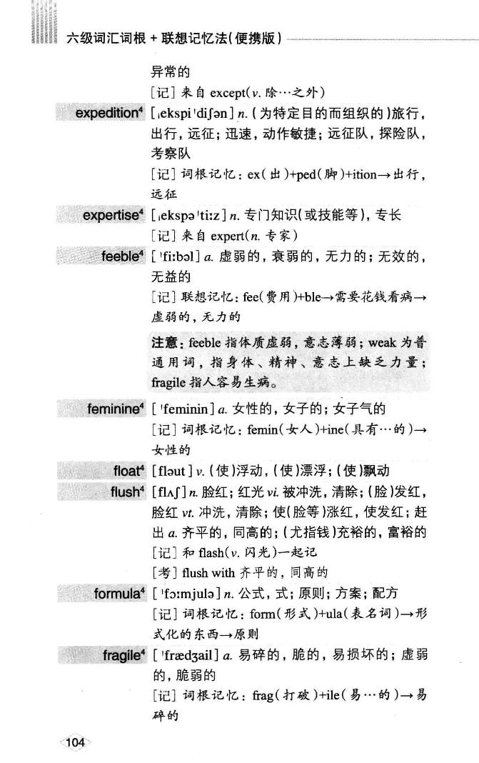16六级词汇词根+联想记忆法便携版_英语四六级整合_英语四六级真题版本二此版为主此文件夹会持续更新_四六级单词汇总_六级单词