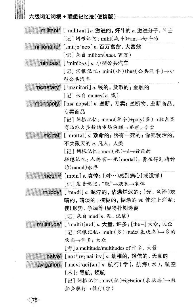16六级词汇词根+联想记忆法便携版_英语四六级整合_英语四六级真题版本二此版为主此文件夹会持续更新_四六级单词汇总_六级单词