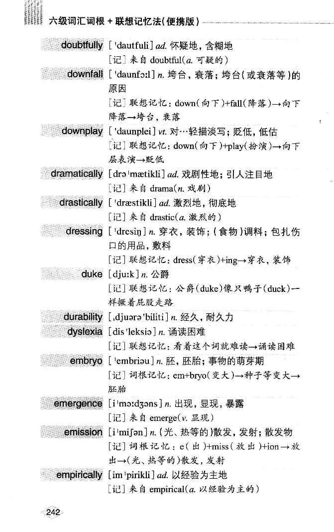 16六级词汇词根+联想记忆法便携版_英语四六级整合_英语四六级真题版本二此版为主此文件夹会持续更新_四六级单词汇总_六级单词