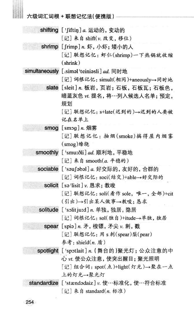 16六级词汇词根+联想记忆法便携版_英语四六级整合_英语四六级真题版本二此版为主此文件夹会持续更新_四六级单词汇总_六级单词