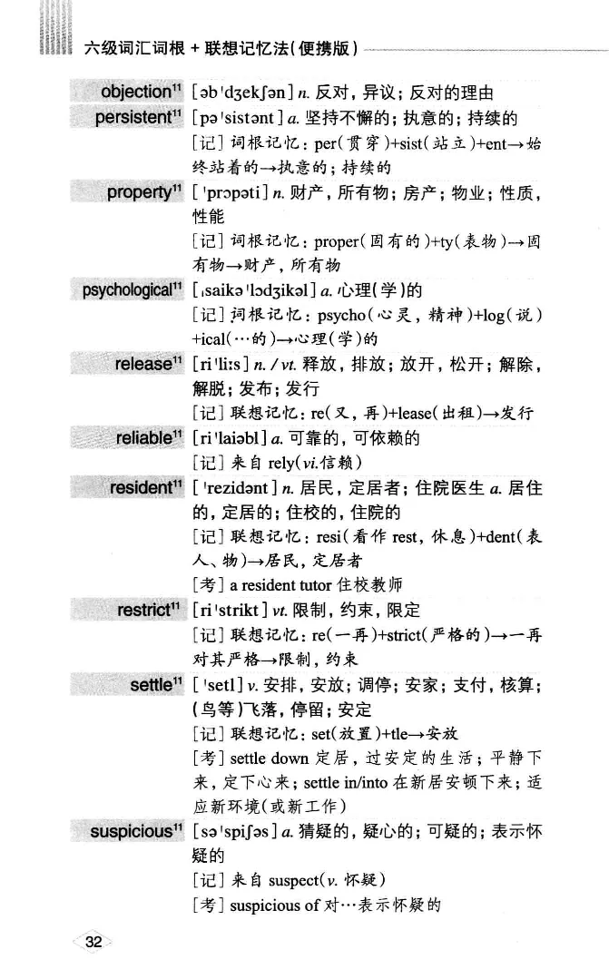16六级词汇词根+联想记忆法便携版_英语四六级整合_英语四六级真题版本二此版为主此文件夹会持续更新_四六级单词汇总_六级单词