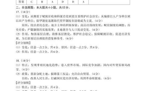 历史高三答案185X260_Print_2025年2月_2502222025届江西南昌高三第一次模拟测试（全科）_2025届江西省南昌市高三下学期第一次模拟测试历史试题（PDF版，含答案）