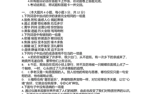 2006年重庆高考语文试题及参考答案_重庆语文25已更