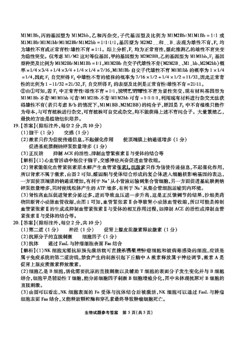 生物答案_2025年2月_250218重庆市南开中学2025届高三第六次质量检测（全科）_2025届重庆市南开中学高三下学期2月第六次质量检测生物学试题（PDF版，含解析）