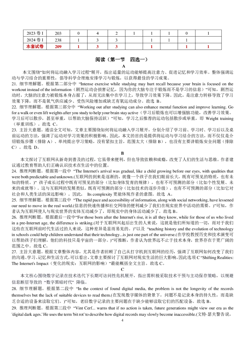 湖北省圆创名校联盟2025届高三第四次联合测评英语试卷命题分析及题目解析_2025年5月_250513湖北省圆创名校联盟2025届高三第四次联合测评（全科）