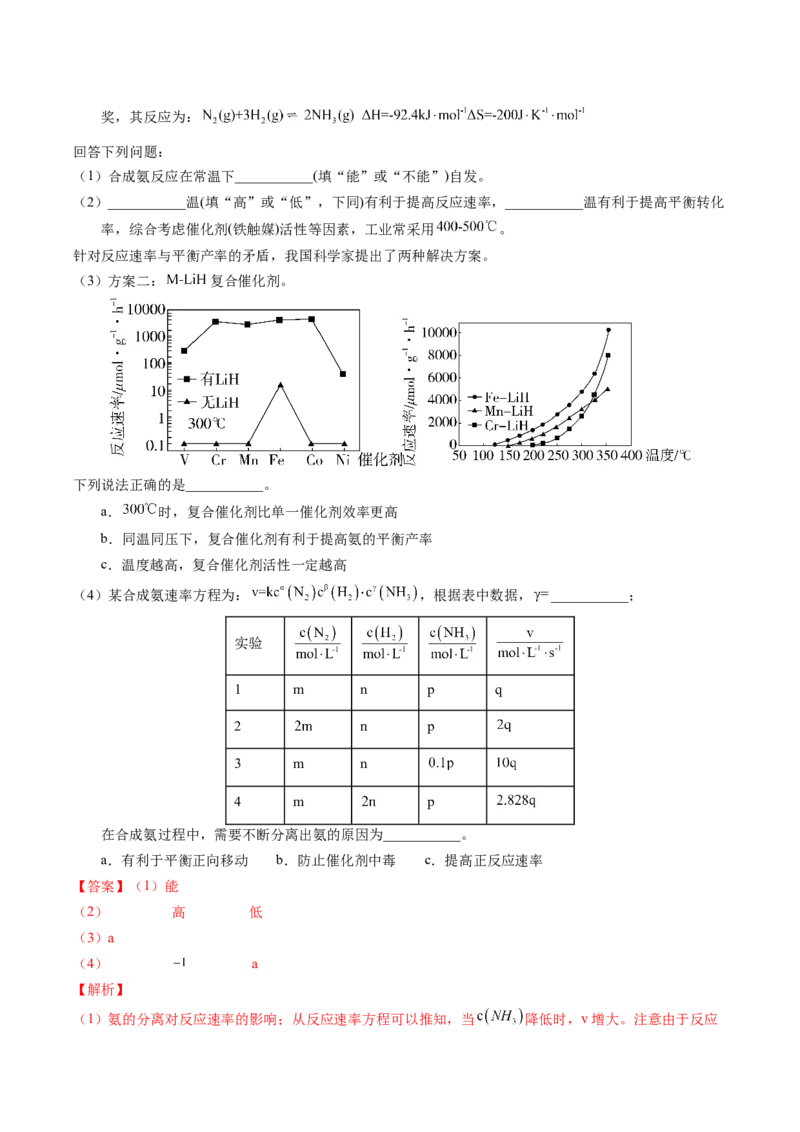 专题56化学反应速率与平衡图像问题（解析卷）_近10年高考真题汇编（必刷）_十年（2014-2024）高考化学真题分项汇编（全国通用）_十年（2014-2023）高考化学真题分项汇编（全国通用）