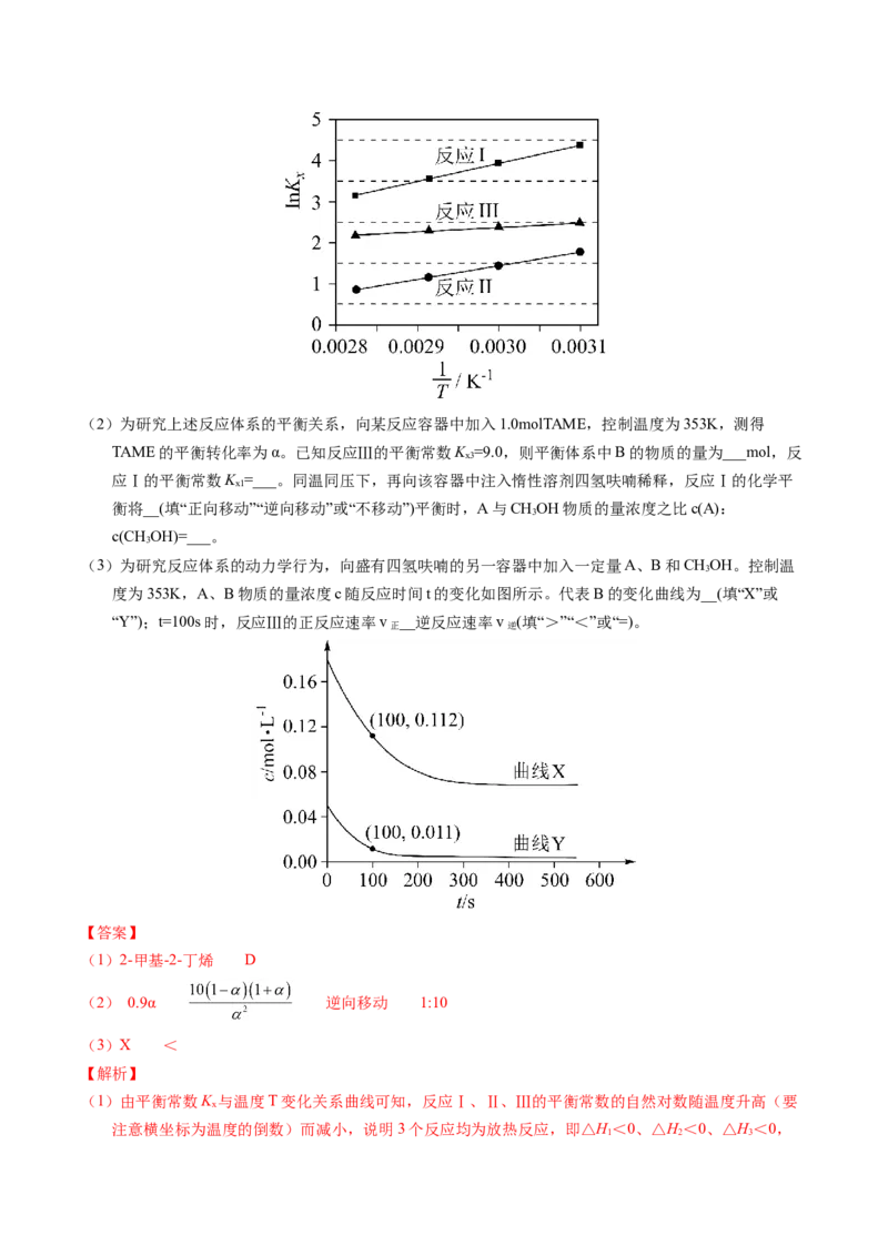 专题56化学反应速率与平衡图像问题（解析卷）_近10年高考真题汇编（必刷）_十年（2014-2024）高考化学真题分项汇编（全国通用）_十年（2014-2023）高考化学真题分项汇编（全国通用）
