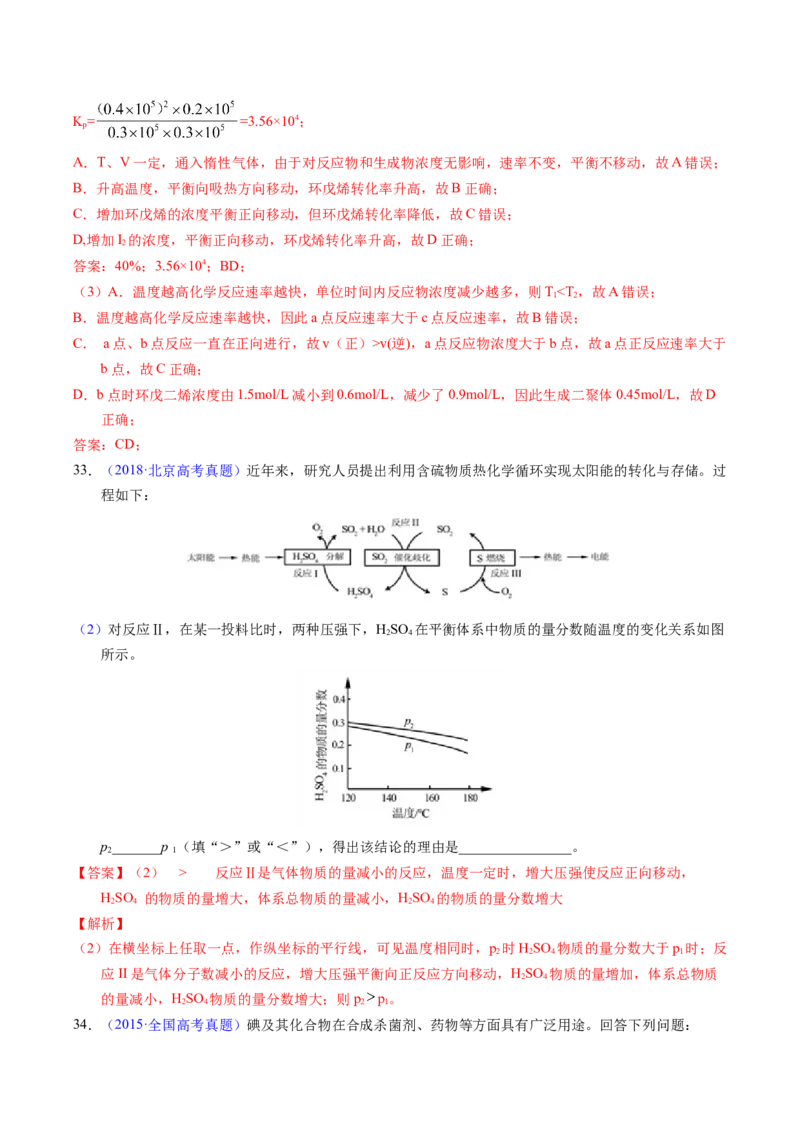 专题56化学反应速率与平衡图像问题（解析卷）_近10年高考真题汇编（必刷）_十年（2014-2024）高考化学真题分项汇编（全国通用）_十年（2014-2023）高考化学真题分项汇编（全国通用）