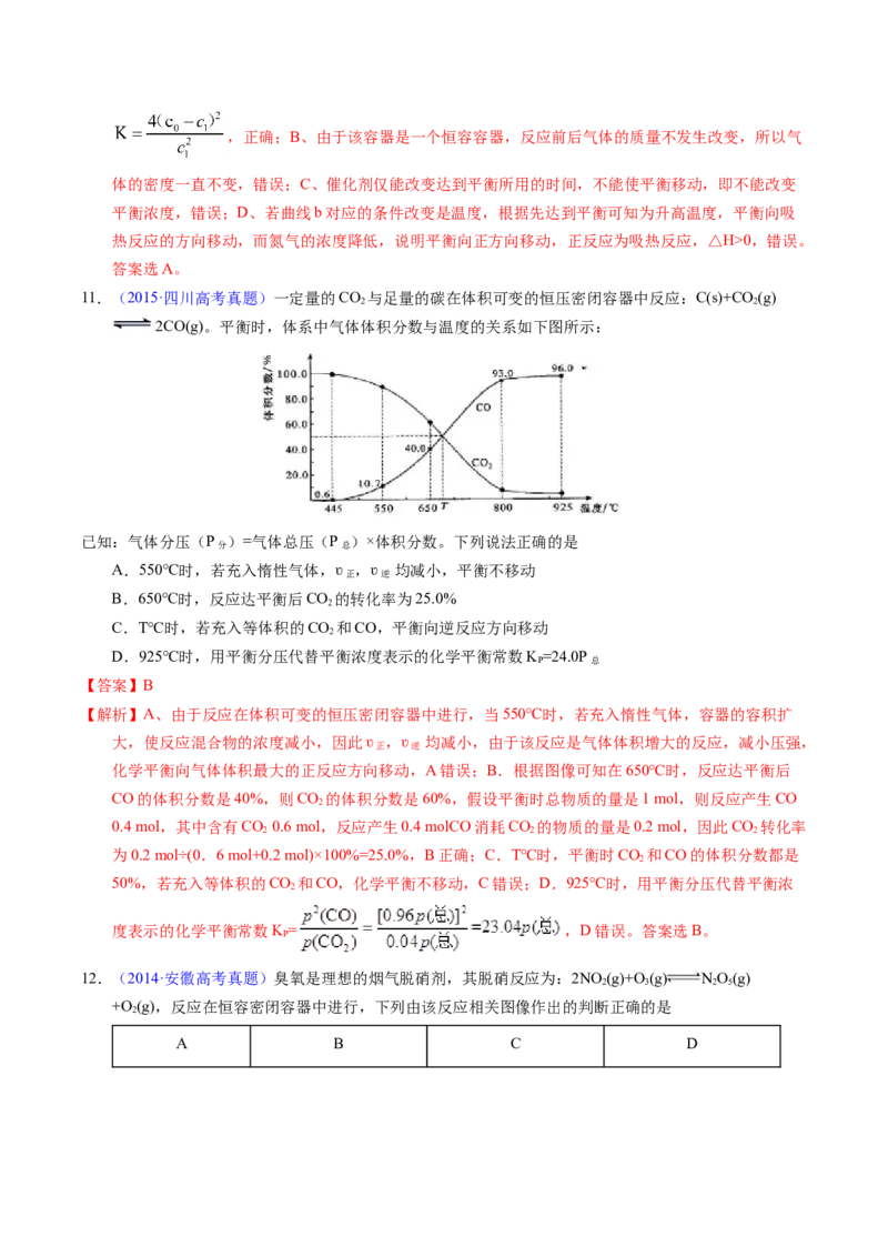 专题56化学反应速率与平衡图像问题（解析卷）_近10年高考真题汇编（必刷）_十年（2014-2024）高考化学真题分项汇编（全国通用）_十年（2014-2023）高考化学真题分项汇编（全国通用）
