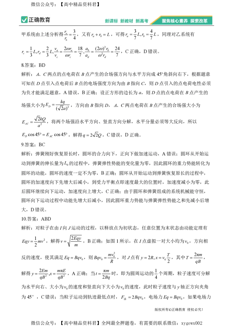 2024届明日之星高考物理精英模拟卷重庆版_2024高考押题卷_72024正确教育全系列_2024明日之星全系列_（新高考）2024《明日之星&middot;高考精英模拟卷》（九科全）各一套