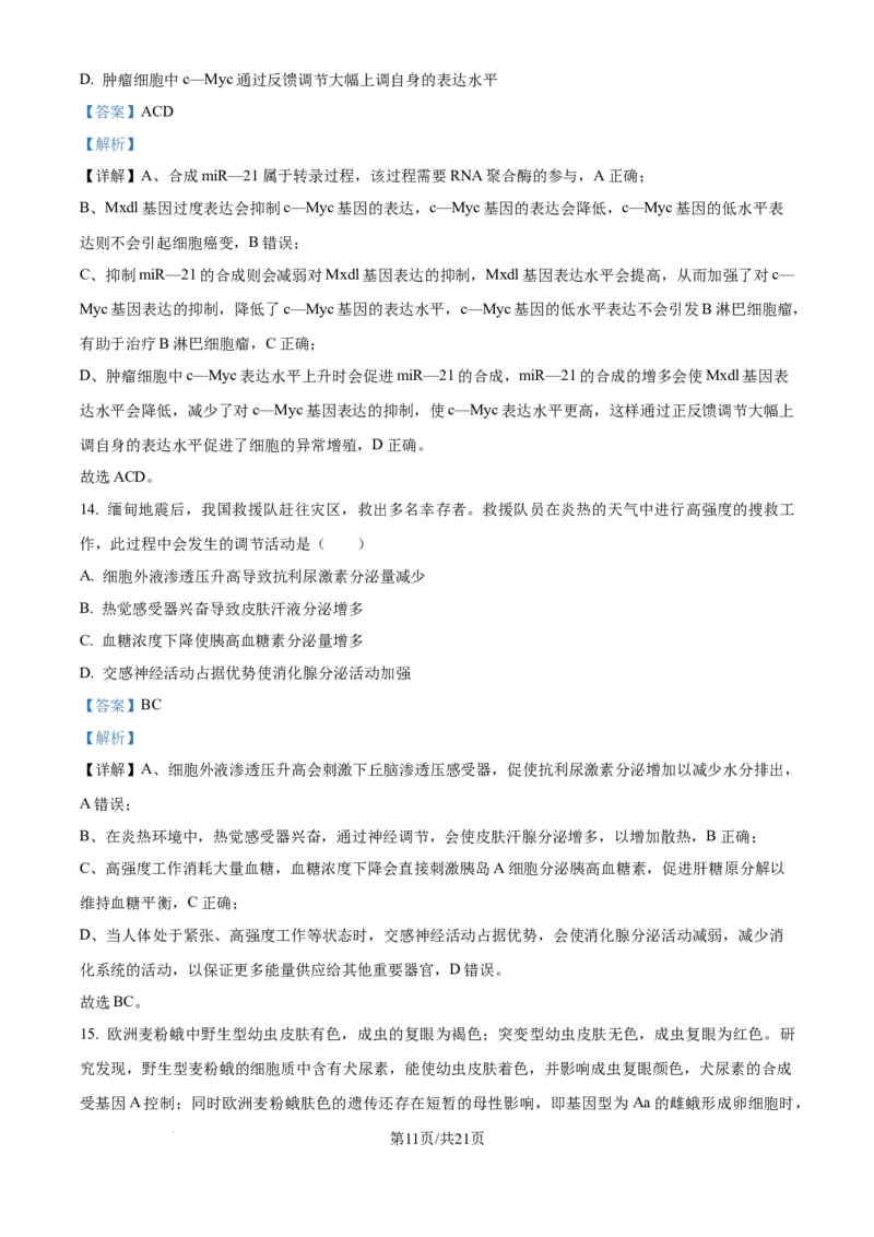 精品解析：湖南省衡阳市第一中学2025-2026学年高三下学期第一次月考生物试卷（解析版）_2025年8月_250804湖南省衡阳市第一中学2026届高三上学期第一次月考