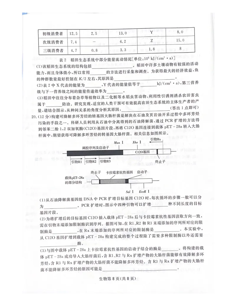 四川省2025届高三第一次教学质量联合测评_2025年2月_2502192025届四川省高三下学期第一次教学质量联合测评（全科）_2025届四川省高三下学期第一次教学质量联合测评生物