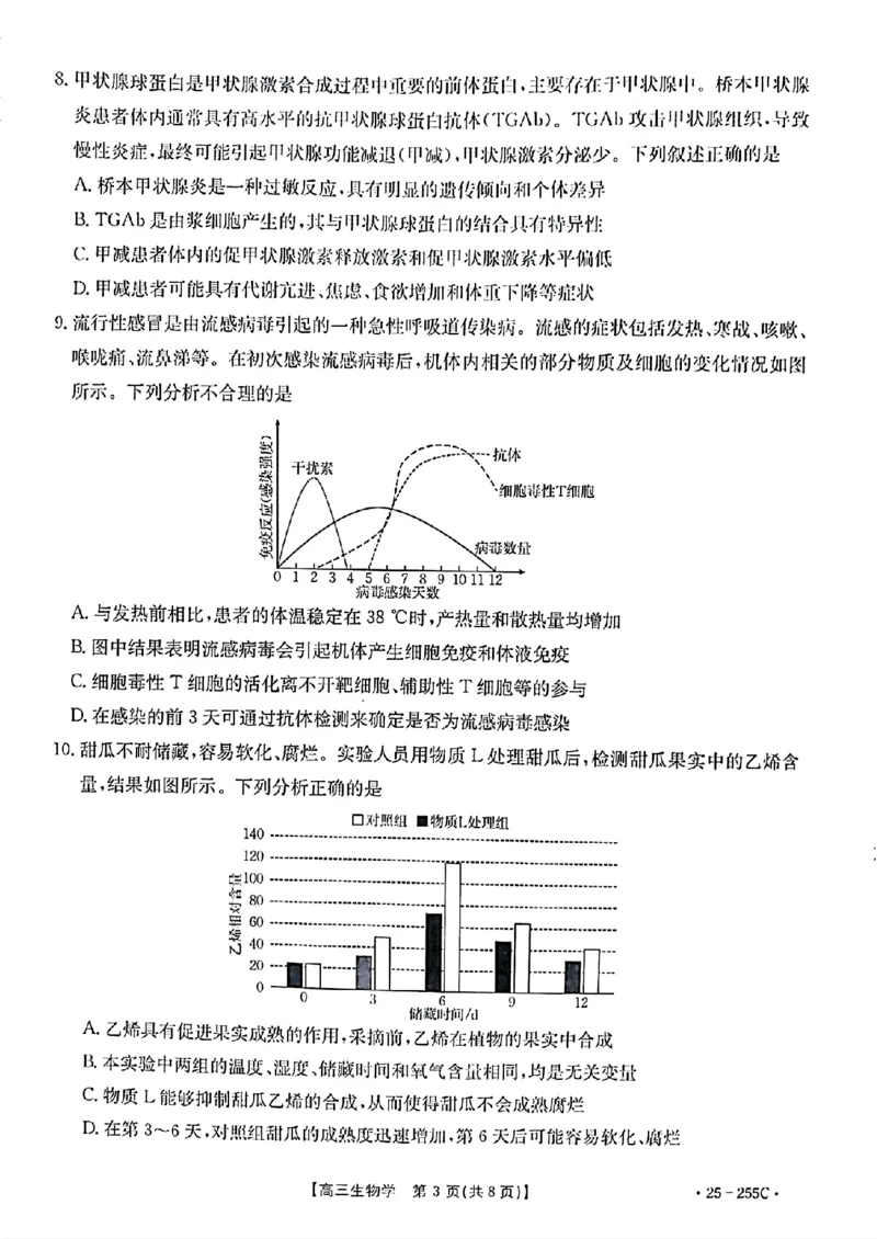 生物_2025年1月_250114甘肃省金太阳2025届高三1月联考（全科）_甘肃省金太阳2025届高三1月联考生物