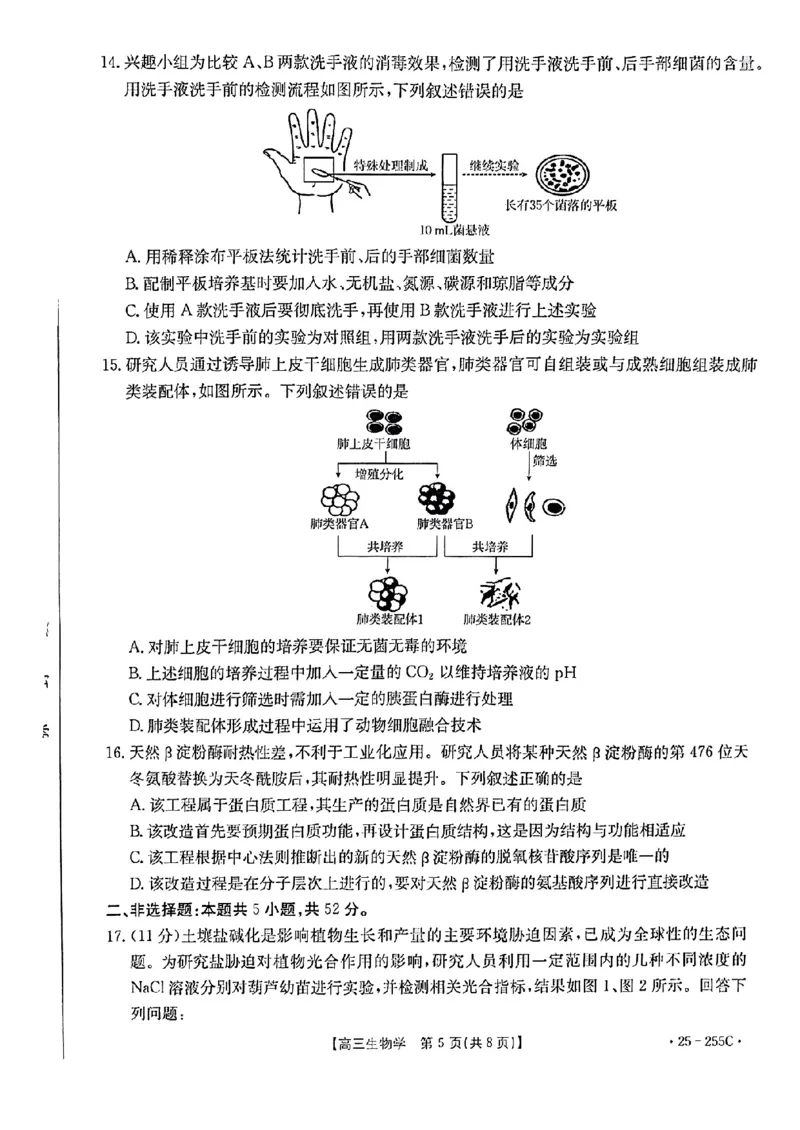 生物_2025年1月_250114甘肃省金太阳2025届高三1月联考（全科）_甘肃省金太阳2025届高三1月联考生物