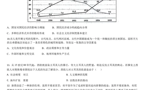 吉林省通化市梅河口市第五中学2024-2025学年高三上学期1月期末历史试题_2025年1月_250110吉林省通化市梅河口市第五中学2024-2025学年高三上学期1月期末考试试题