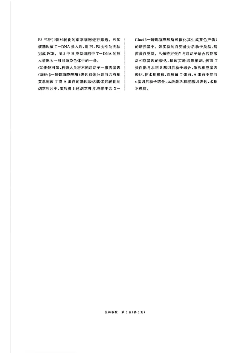 生物答案_2025年5月_2505112025届高三下学期5月青桐鸣大联考_2025届高三下学期5月青桐鸣大联考生物