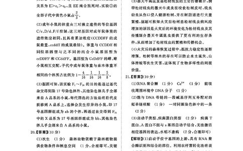 生物答案_2025年5月_2505112025届高三下学期5月青桐鸣大联考_2025届高三下学期5月青桐鸣大联考生物
