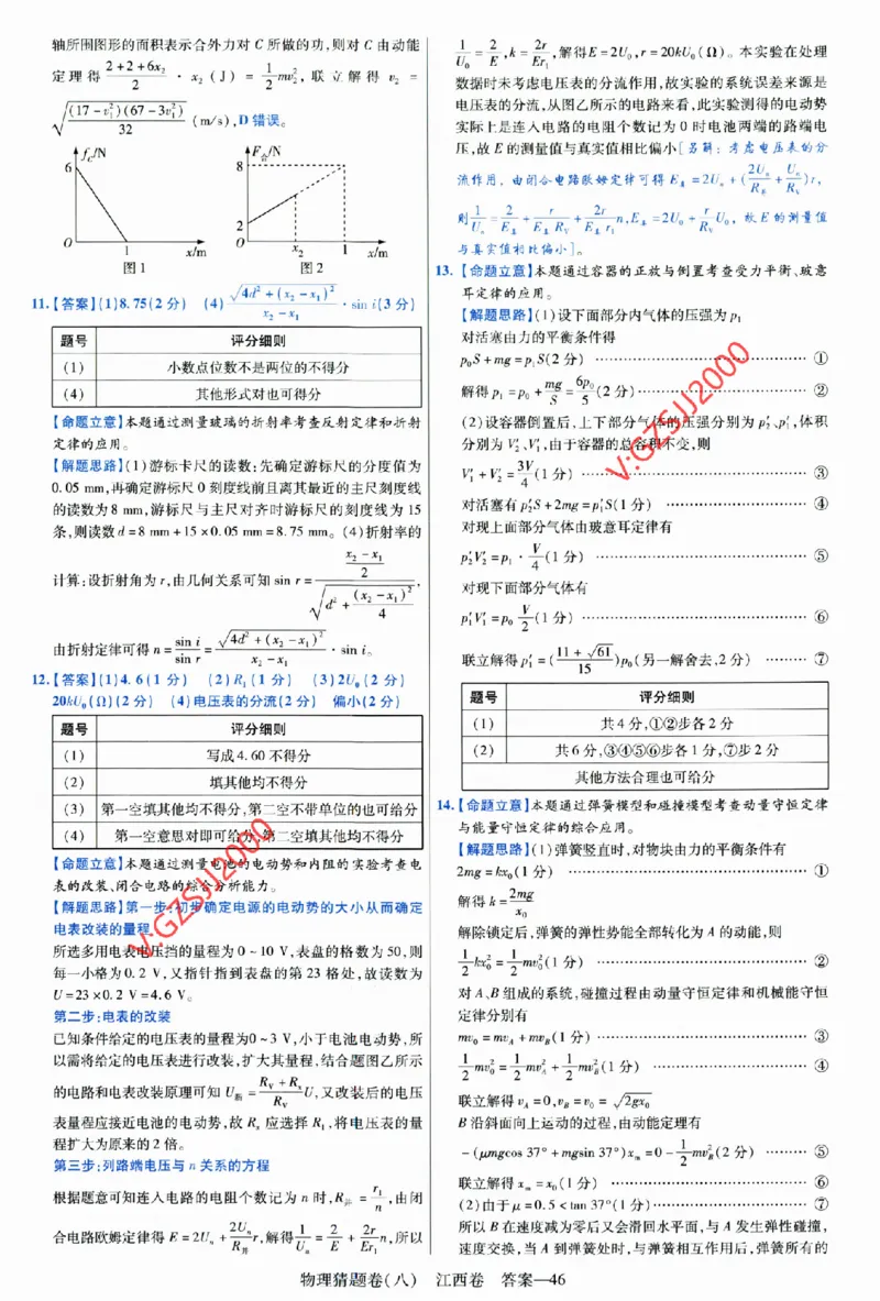 2024《金考卷&middot;高考测评卷》物理答案_2024高考押题卷_12024天星全系列_（新高考）2024《金K卷&middot;高考测评&middot;猜题卷》（语数英）各九套_2024《金考卷&middot;高考测评卷&middot;猜题卷》物理