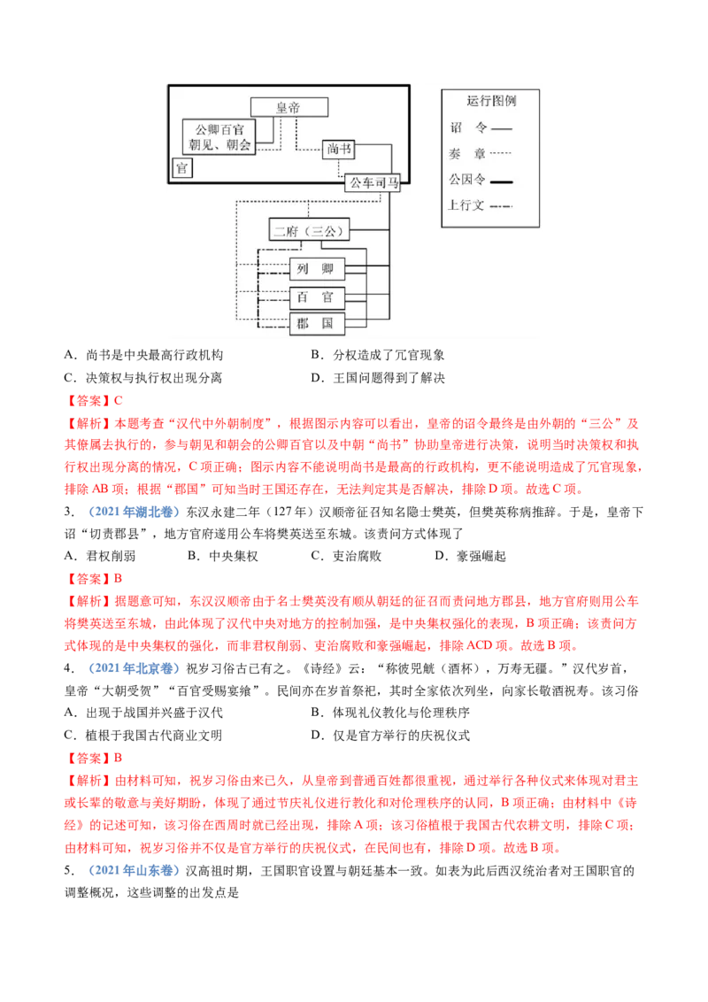 专题01从中华文明起源到秦汉统一多民族封建国家的建立与巩固（解析卷）_近10年高考真题汇编（必刷）_十年（2014-2024）高考历史真题分项汇编（全国通用）