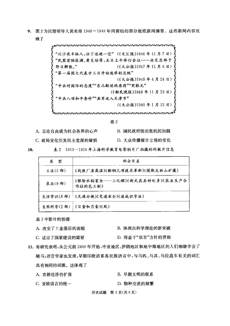四川省成都市2022级高中毕业班第二次诊断性检测历史_2025年3月_250312四川省成都市2022级高中毕业班第二次诊断性检测（全科）_四川省成都市2022级高中毕业班第二次诊断性检测历史