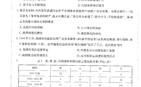 四川省金太阳2025届高三2月开学考试历史_2025年2月_250220四川省金太阳2025届高三2月开学考试（319C）（全科）_四川省金太阳2025届高三2月开学考试历史
