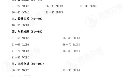 四海24事业编联考职测套题--职测6答案_2026考公资料_花生十三合集_2024+2023年资料_事业单位2024花生十三事业单位职测能力套题冲刺_试卷答案