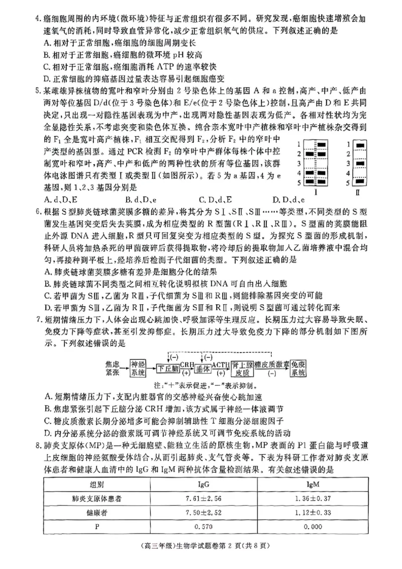 生物_2025年4月_250419江西省赣州市十八县（市、区）二十五校2025届高三下学期期中联考（江西4月质检）（全科）