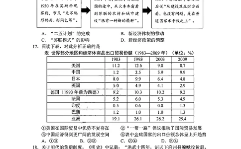 历史试卷_2025年3月_250314浙江省金丽衢十二校2025届高三第二次联考（全科）_历史
